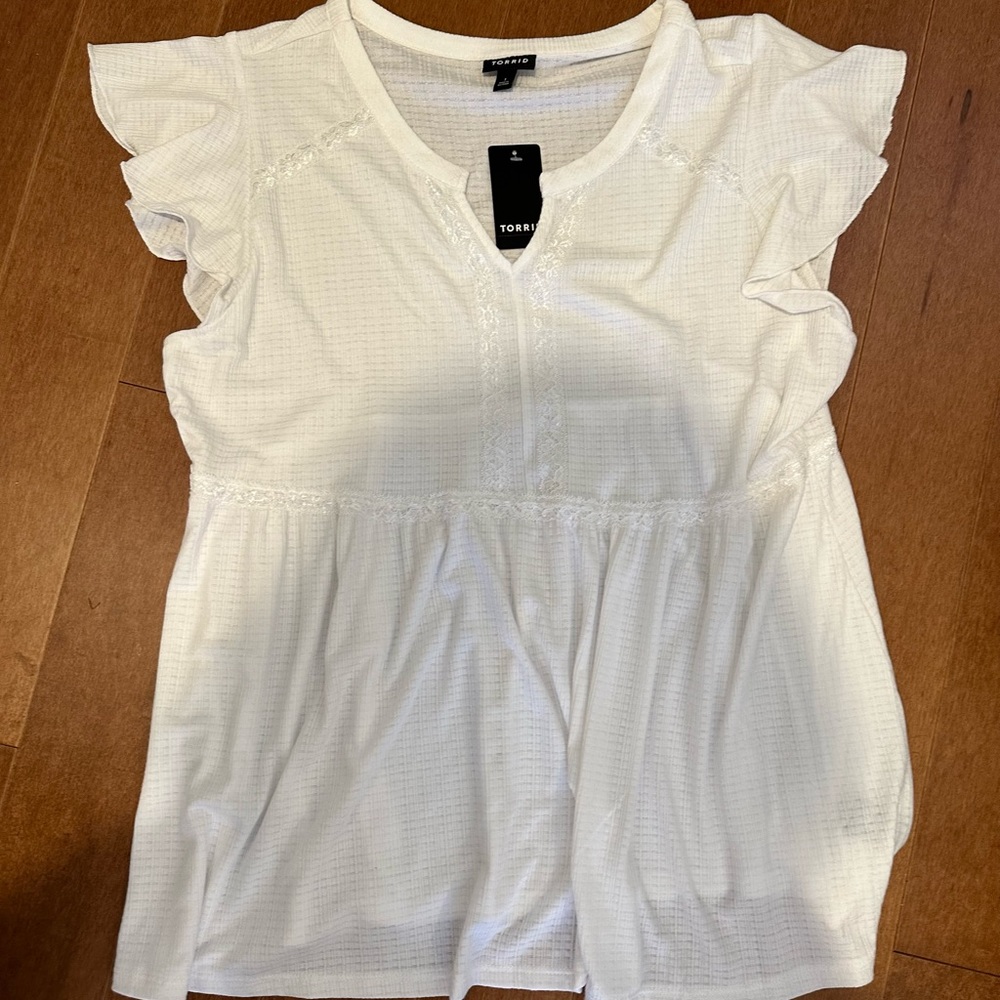 White Babydoll Style Top